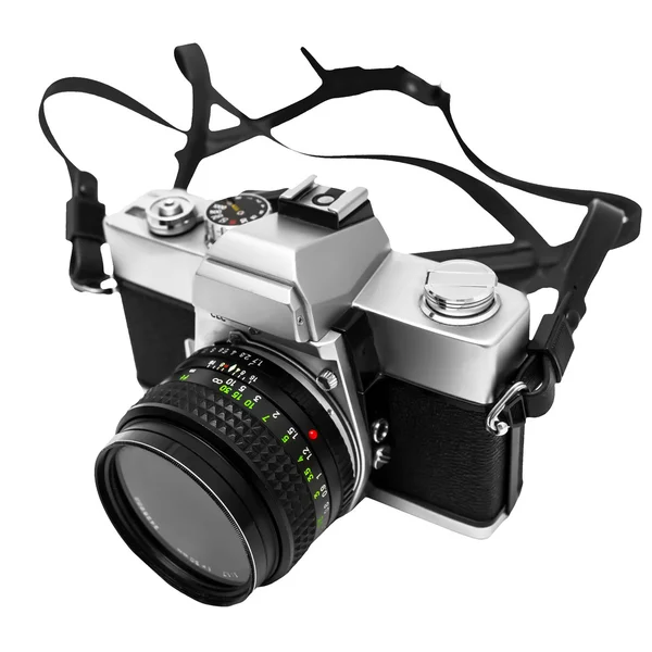 Винтажная камера на белом фоне DSLR — стоковое фото