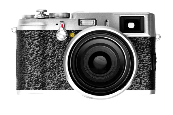 Цифровая камера на белом фоне DSLR — стоковое фото