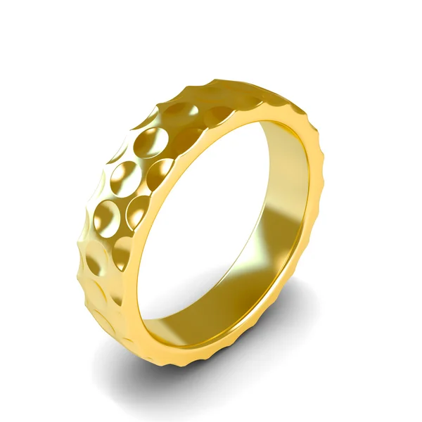 Bruiloft gouden ring geïsoleerd op witte achtergrond — Stockfoto