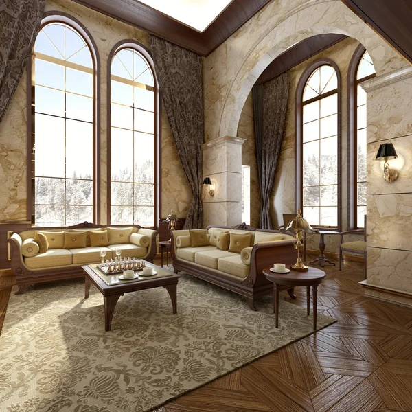 Modern Luxury Interior in the winter — Stock Photo, Image