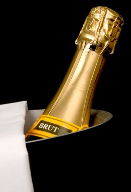 A Bottle of Champagne in an Ice Bucket clipart