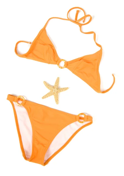 Bikini arancione e Star Fish — Foto Stock