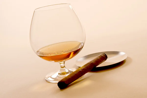 Brandy and Cigar — Stock Photo, Image