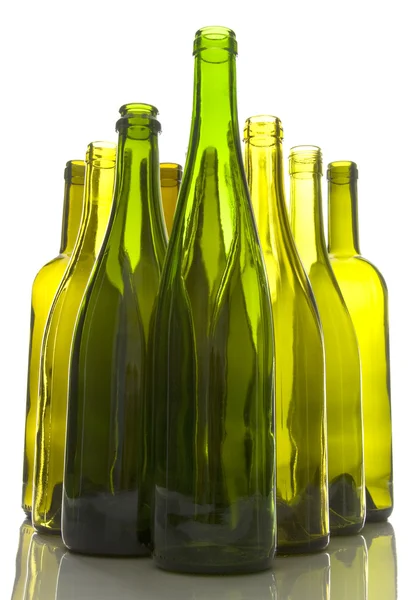 Tomma vinflaskor — Stockfoto
