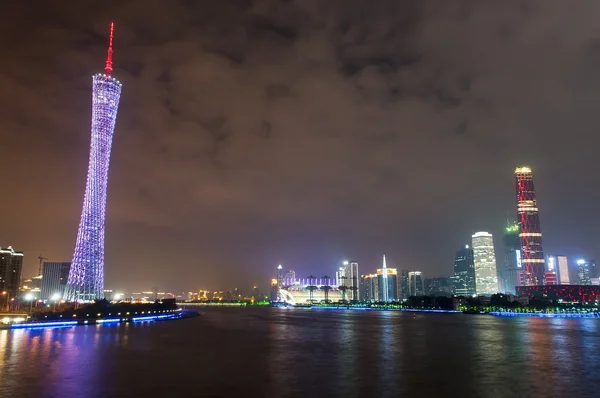 Ville de Guangzhou vue de nuit — Photo