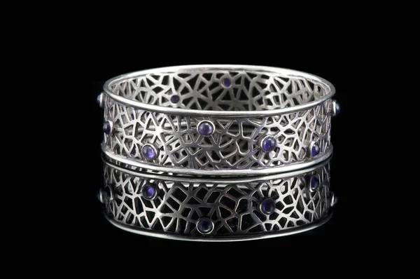 Silver bracelet — Stock Photo, Image