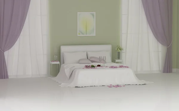 Bruiloft slaapkamer — Stockfoto