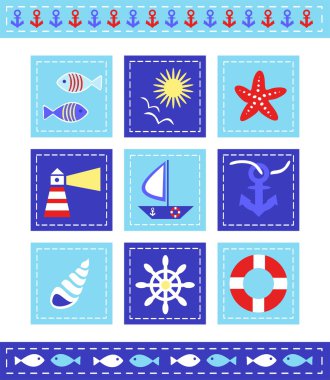 Sea child scrapbook elements clipart