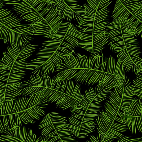 Motif vectoriel de style rétro sans couture, tissu, papier peint, enveloppement et fond avec des branches d'ornement de palmiers thème d'été et de printemps pour la décoration et le design — Image vectorielle