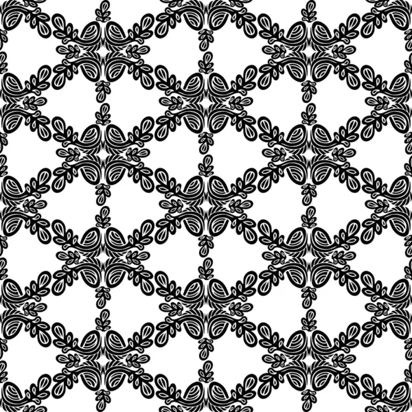 Abstract damask background, black and white fashion seamless pattern, monochrome vector wallpaper, vintage fabric and wrapping with graphic flower ornament-summer, spring theme for design — стоковый вектор