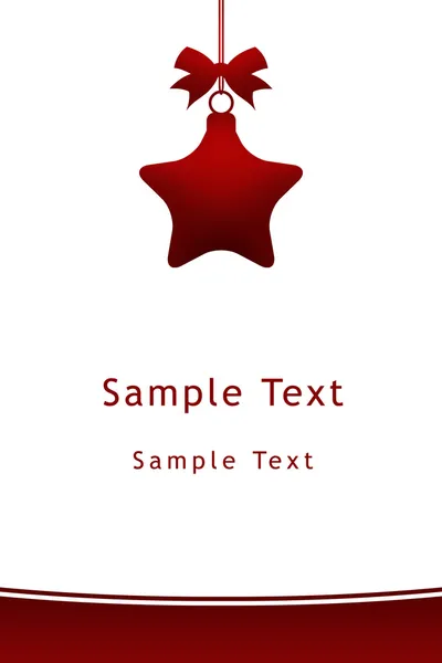 Estrela de Natal vermelho pendurado com fita — Fotografia de Stock