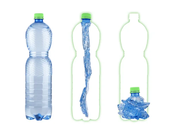 Процесс раздавливания пластика — стоковое фото