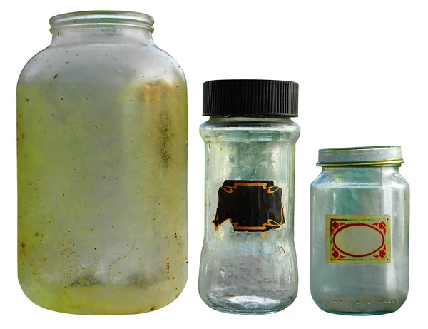 Botella usada en blanco aislado —  Fotos de Stock