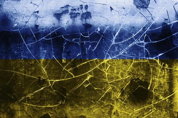 Skadade flagga Ukraina — Stockfoto