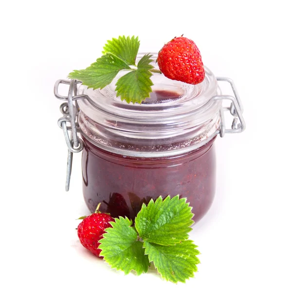 stock image Jar of strawberry jam