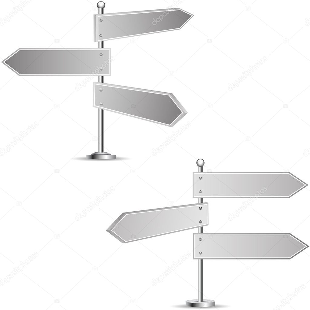 Black-and-white signposts