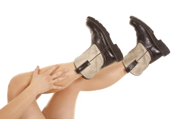 Hands boots — Stock Photo, Image
