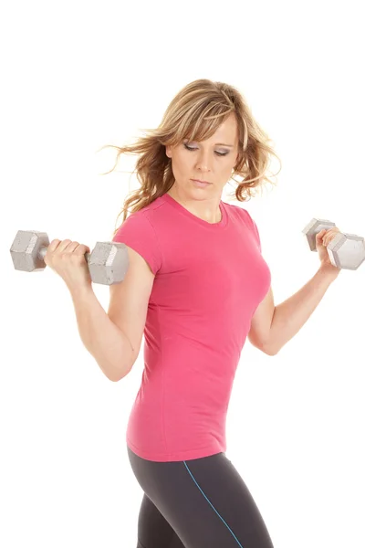 Looking at arm curl — Stock Photo, Image