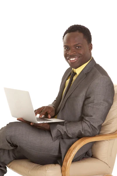 Businessman happy laptop — Stock Photo, Image