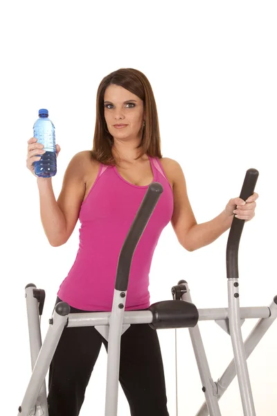 Woman working out pink water — Stock Photo, Image