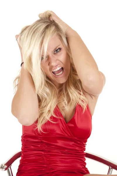 Anger woman red mean — Stock Photo, Image