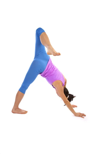 Alongamento ioga dobrado perna — Fotografia de Stock