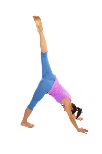 Jambe haute yoga stretch — Photo
