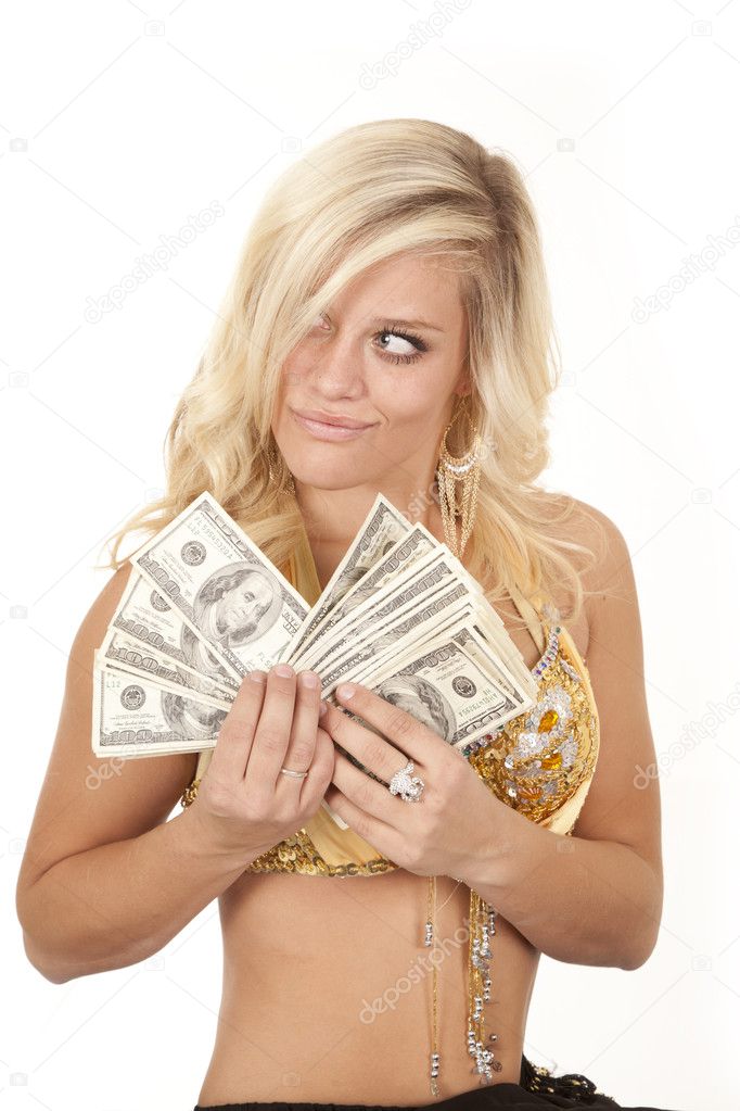 Woman greed genie money