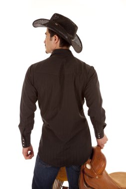 Cowboy back with saddle clipart