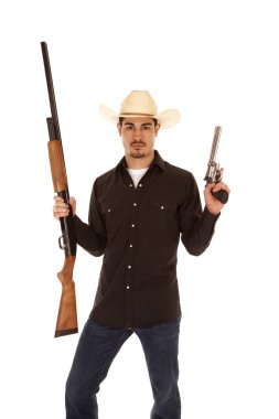 Cowboy with two guns clipart