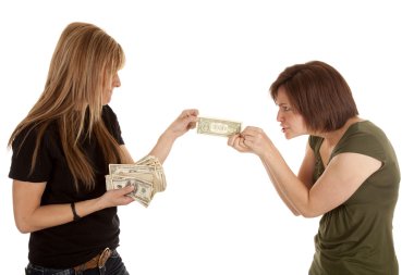 Fight over money clipart