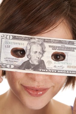 Greed eye hold money clipart