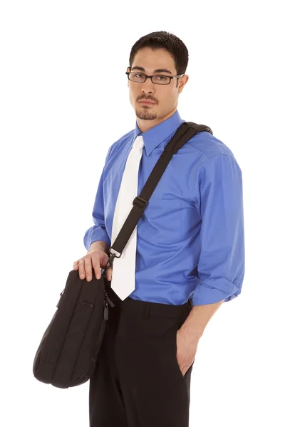 Uomo d'affari tenendo borsa seria — Foto Stock