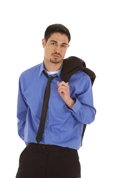 Hombre de negocios chaqueta hombro serio — Foto de Stock