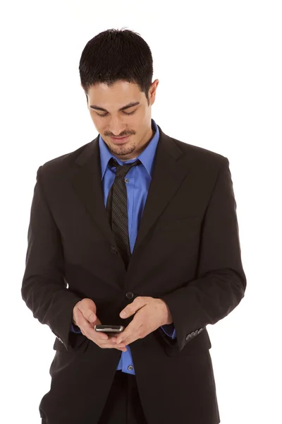 Obchodní muž SMS — Stock fotografie