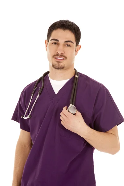 Doctor pose púrpura —  Fotos de Stock