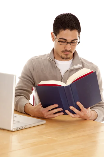 Man reading glasses on — Stock Photo, Image
