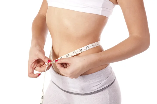 Slim measuring waist — Stock Photo, Image