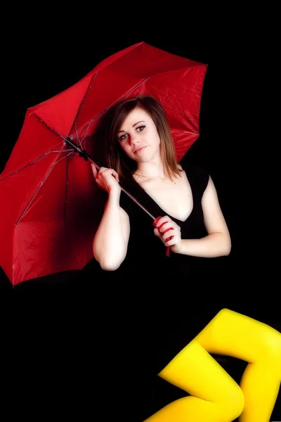 Trzymając parasol — Zdjęcie stockowe
