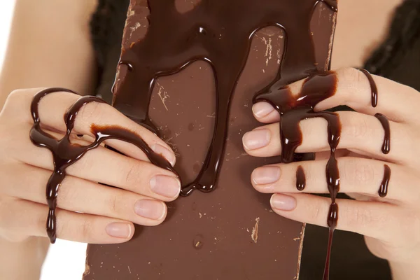 Manos de chocolate —  Fotos de Stock