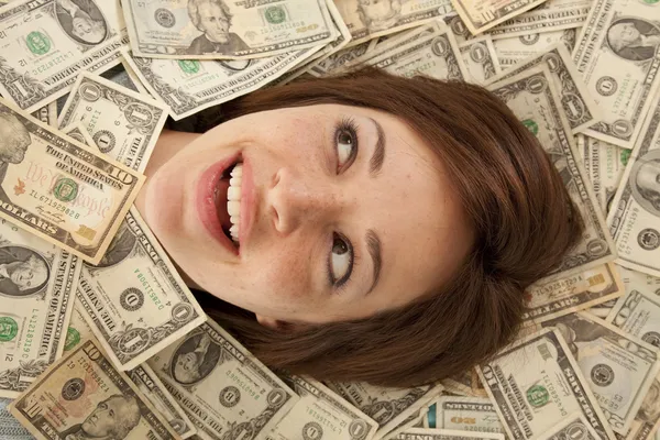 Smile out of money — Stock Photo, Image