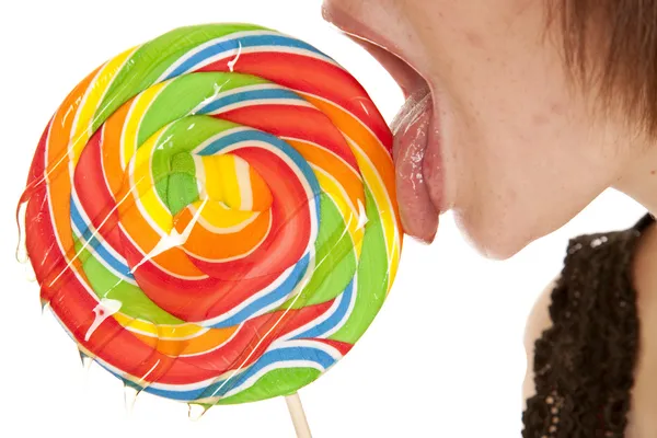舌をなめる吸盤 — ストック写真