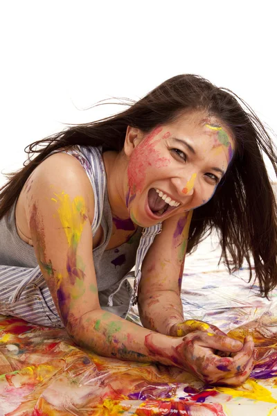 Verlegung in Farbe sehr glücklich — Stockfoto