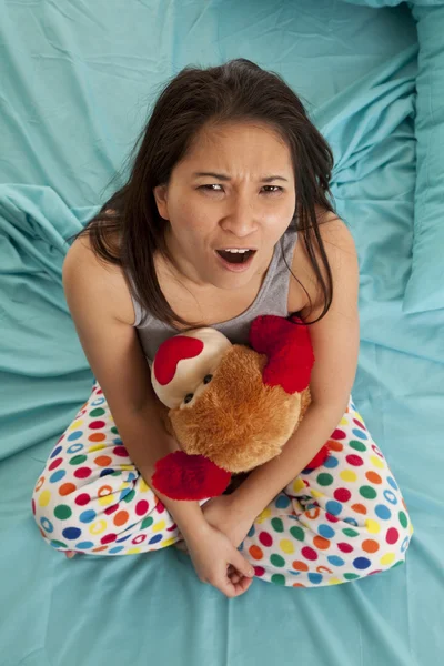 Pajamas urso vista superior louco — Fotografia de Stock
