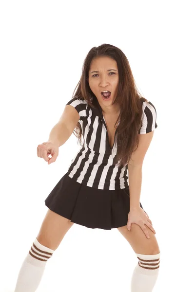 Referee woman pointing — Stock Photo, Image