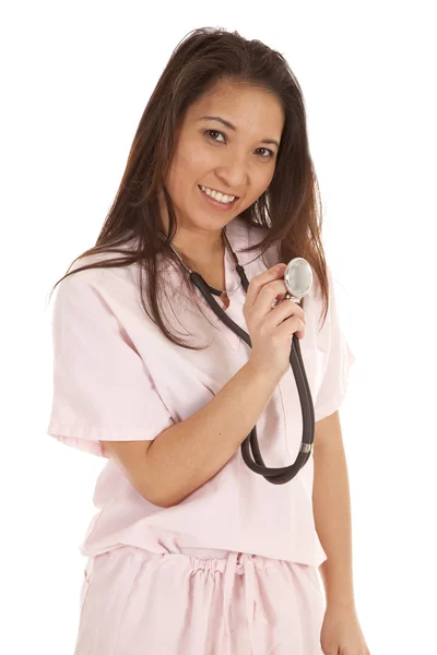 Scrubs woman stethoscope — Stock Photo, Image