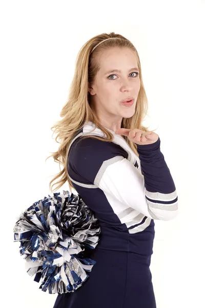 Cheerleader slag kyss — Stockfoto