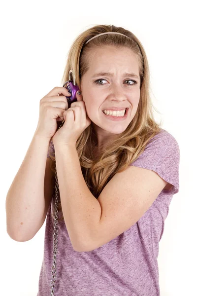 Girl picking lock stressed — Stock Photo, Image