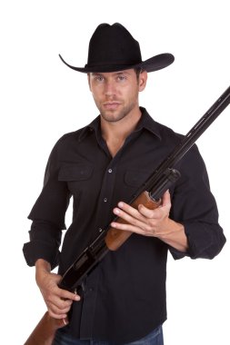 Holding rifle man clipart