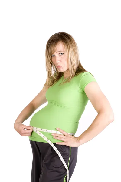 Těhotná smutný pasu velikost — Stock fotografie